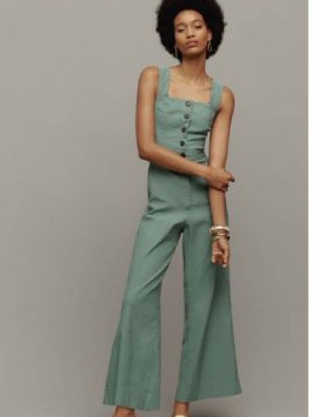 The Portside Button-Front Jumpsuit by Maeve - Anthropologie